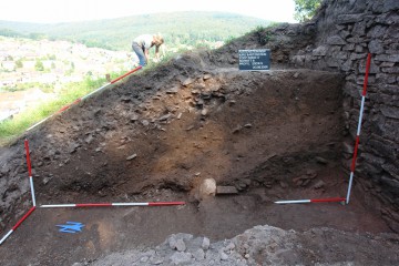 An dieser Stelle entsorgte man um 1330 die Überreste des abgebrannten Palas ... für den Archäologen ein wahres Schatzkästchen.
