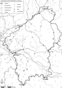 Wehranlagen und Herrschaftsbauten im Spessart. Karte: Jürgen Jung, Spessart-GIS