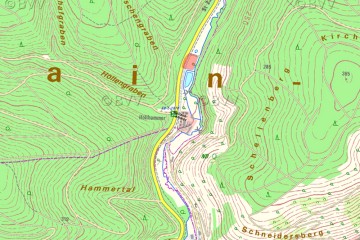 Umgebung der Burg Mole in der Digitalen Ortskarte 1:10000 (Gebietsausschnitt 1900 m x 1900 m). Karte: Bayerischer Denkmal-Atlas.
