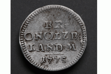 Silbermünze aus dem Kloster Elisabethenzell, 1775, Fd.-Nr. 1281, H. 1,9 cm, Br. 1,9 cm