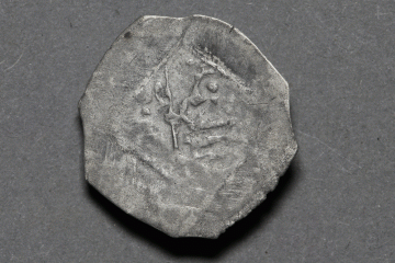 Silbermünze aus dem Kloster Elisabethenzell, Fd.-Nr. 478, H. 1,7 cm, Br. 1,6 cm