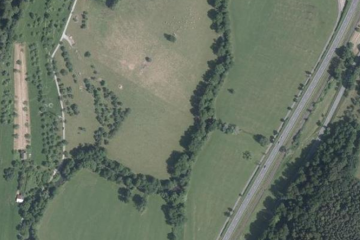 Ehemalige Wässerwiesen: Luftbild vom 9.6.2014; Gebietsausschnitt 400 m x 600 m Geobasisdaten: Bayerische Vermessungsverwaltung