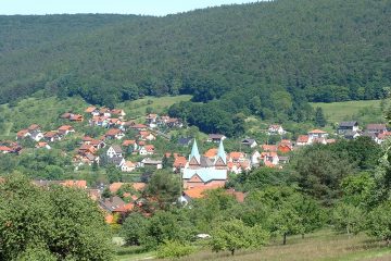 Blick auf Neustadt und die Klosteranlage.