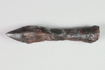 Armbrustbolzen aus Eisen von der Burg Mömbris, Unterfranken, letztes Drittel 14. Jh., Fd.-Nr. 108, H. 1,33 cm, Br. 6,86 cm