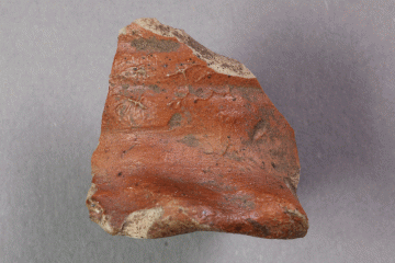 Fragment eines Bechers aus Steinzeug vom Gotthardsberg, Unterfranken, 15. Jahrhundert, Fd.-Nr. 0436, H. 3,00 cm, Br. 3,03 cm