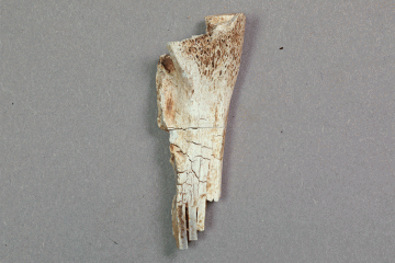 Kamm aus Knochen vom Gotthardsberg, Unterfranken, 11. Jahrhundert, Fd.-Nr. 0593b, H. 4,05 cm, Br. 1,52 cm