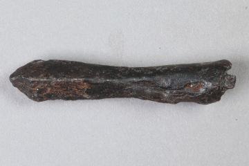 Armbrustbolzen aus Eisen von der Burg Mömbris, Unterfranken, um 1400, Fd.-Nr. 413, H. 1,25 cm, Br. 6,5 cm